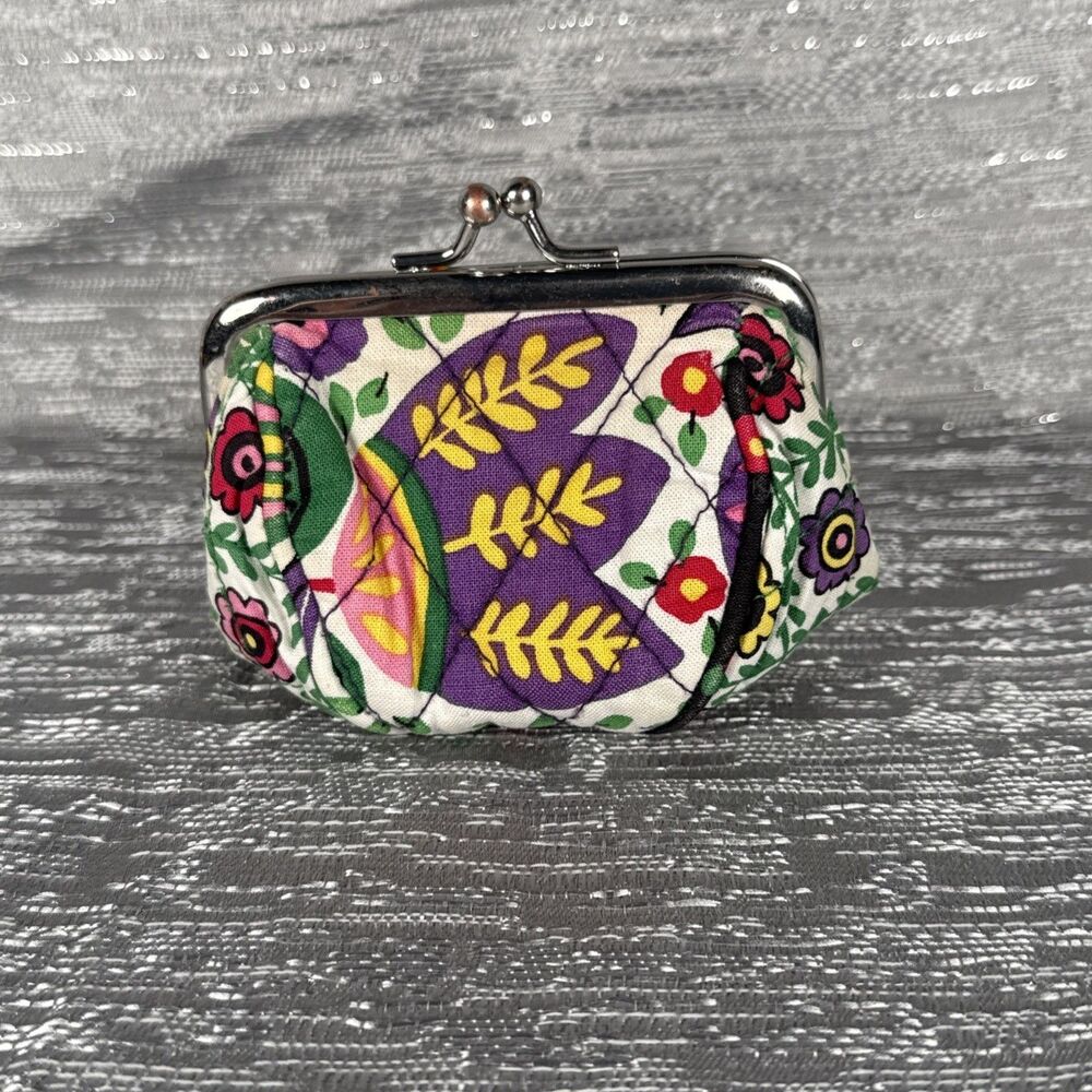 Vera Bradley "Viva la Vera" Petite Pouch Coin Purse Kiss Lock Used